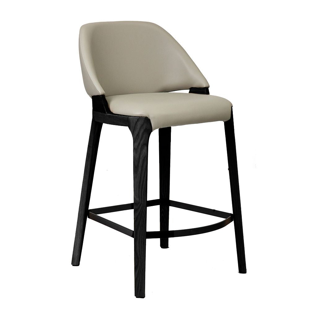 Baylor Bar Chair-Black Frame with Pewter PU