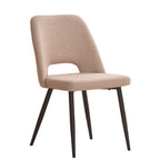 Zara Dining Chair-Ivory with Black Legs