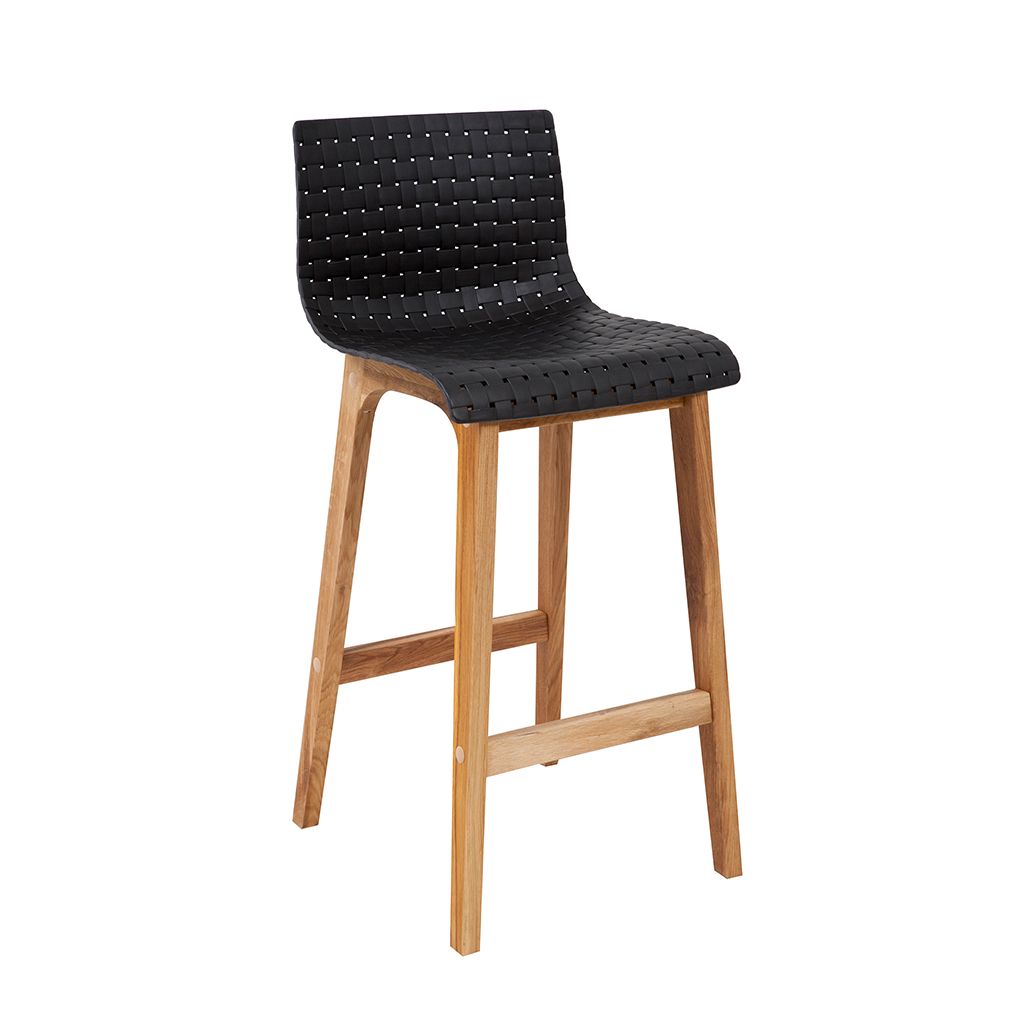 Rhone Bar Stool-Oak Frame with Black Acrylic