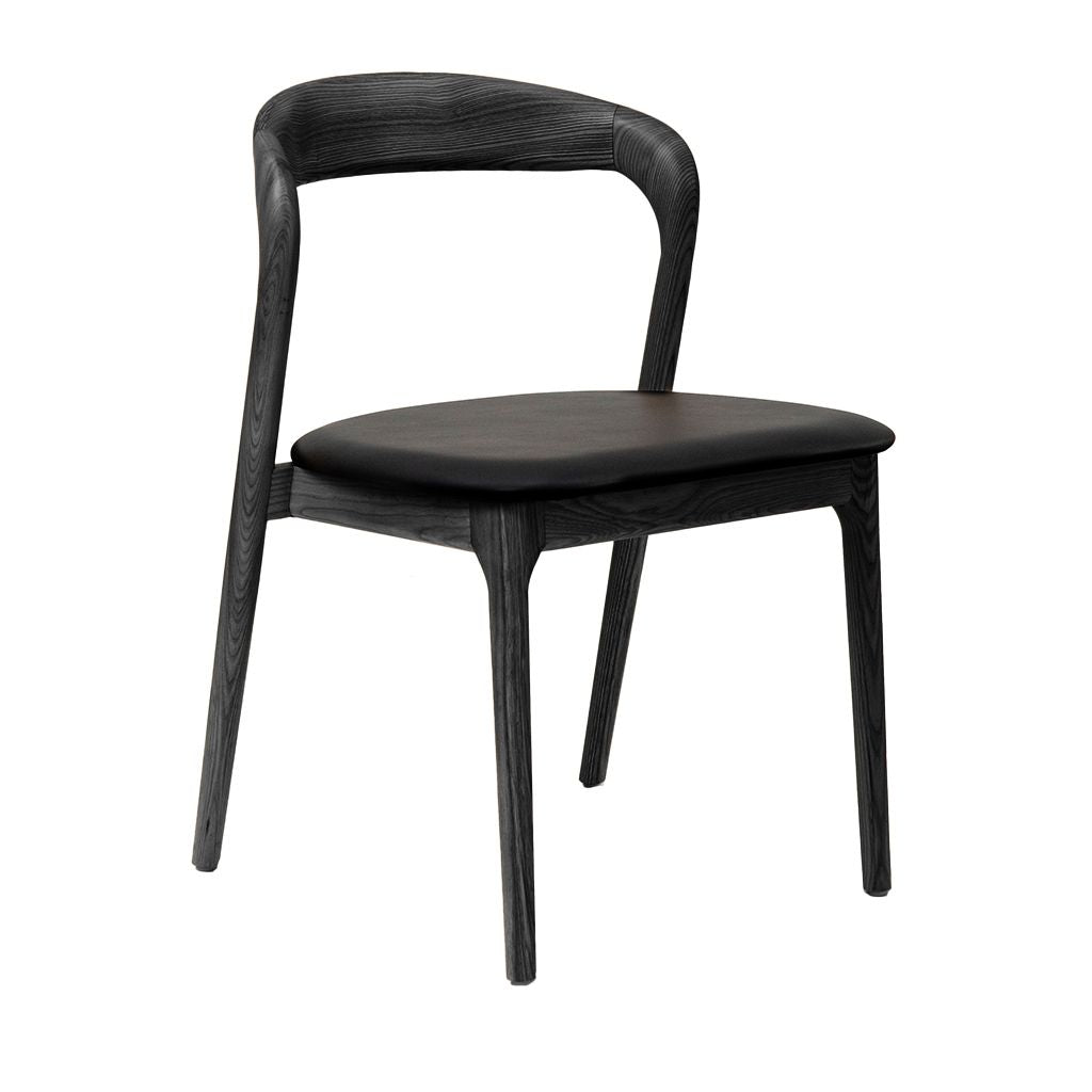 Shannen Dining Chair-Black Frame with Black PU Seat
