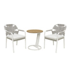 Havana 3 Piece Leisure Chair Set-Pearl White