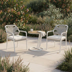 Havana 3 Piece Leisure Chair Set-Pearl White