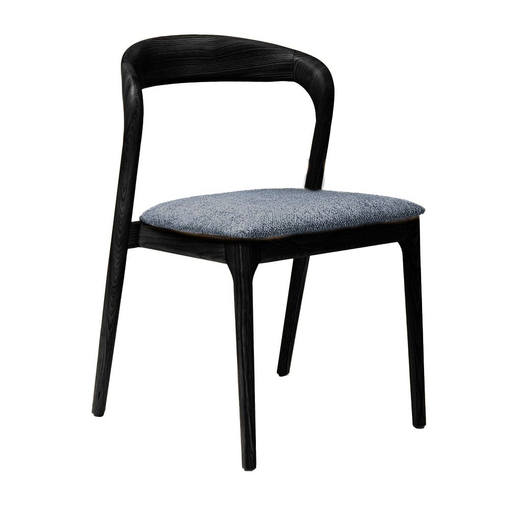Shannen Dining Chair-Black Frame with Navy Fabric Seat