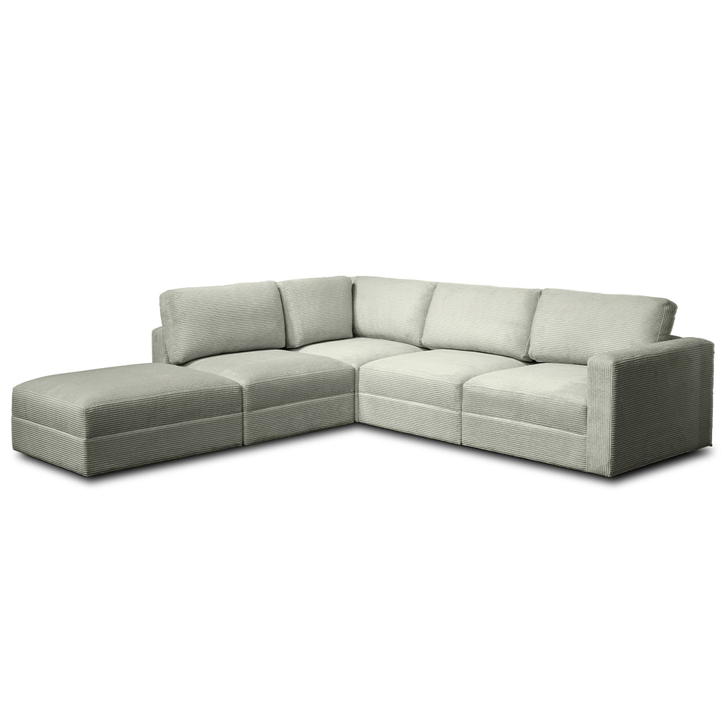 Como 5 Piece Fabric Modular Sofa with Ottoman