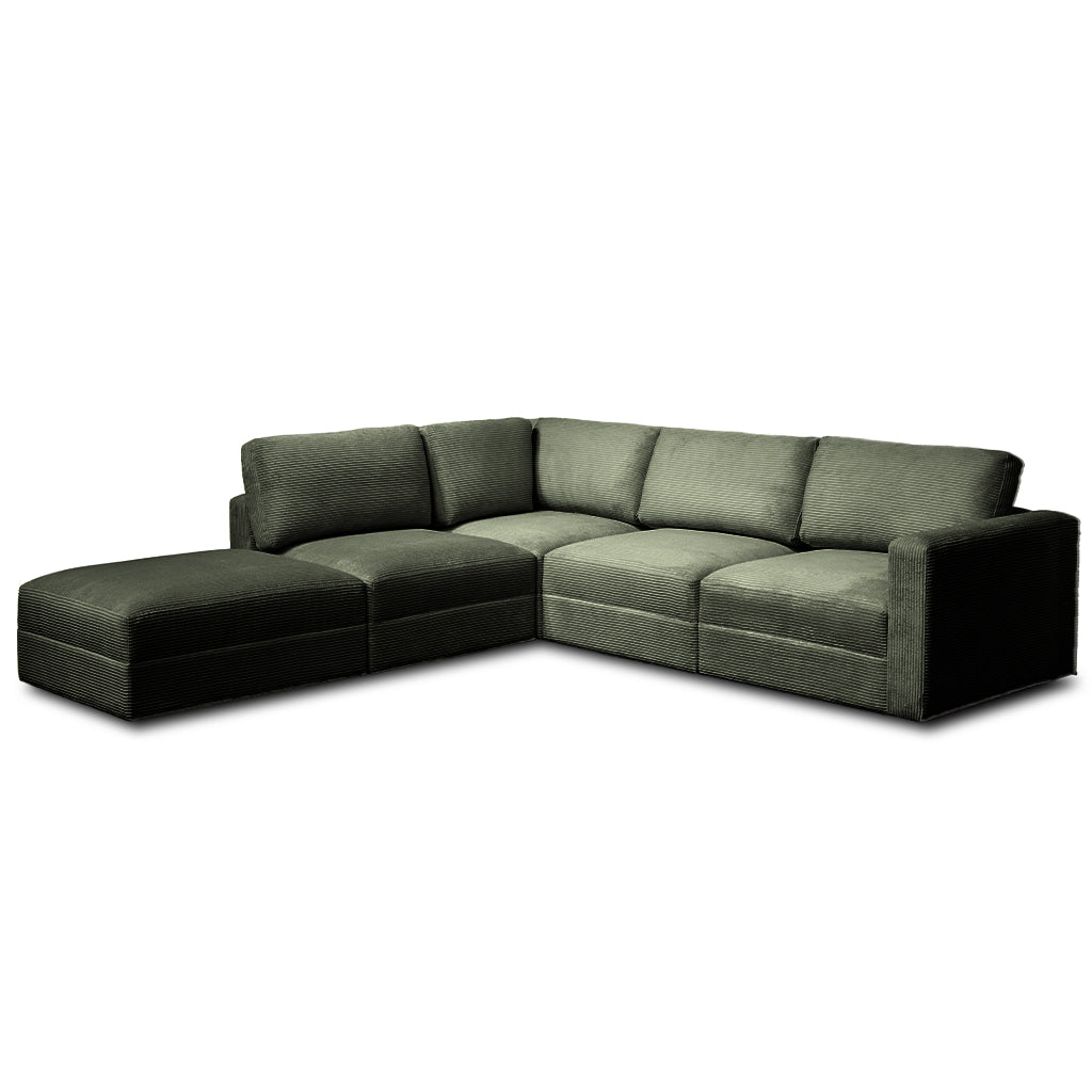 Como 5 Piece Fabric Modular Sofa with Ottoman