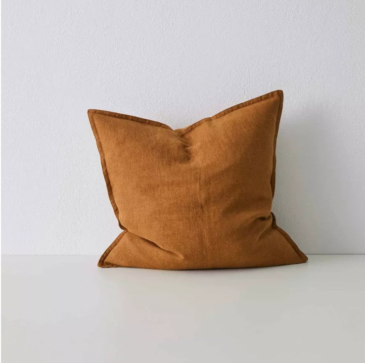 Como European Linen Cushion 60cm x 60cm-Spice