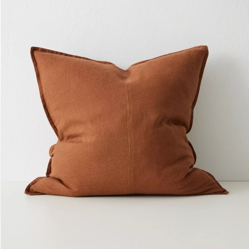 Como European Linen Cushion 60cm x 60cm-Tobacco