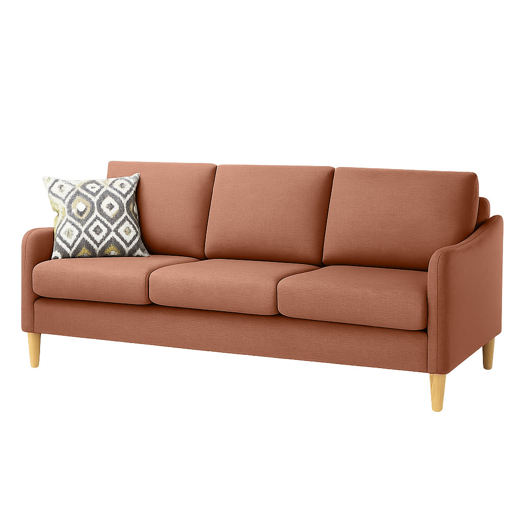 Converse 3 Seater Fabric Sofa-Coral