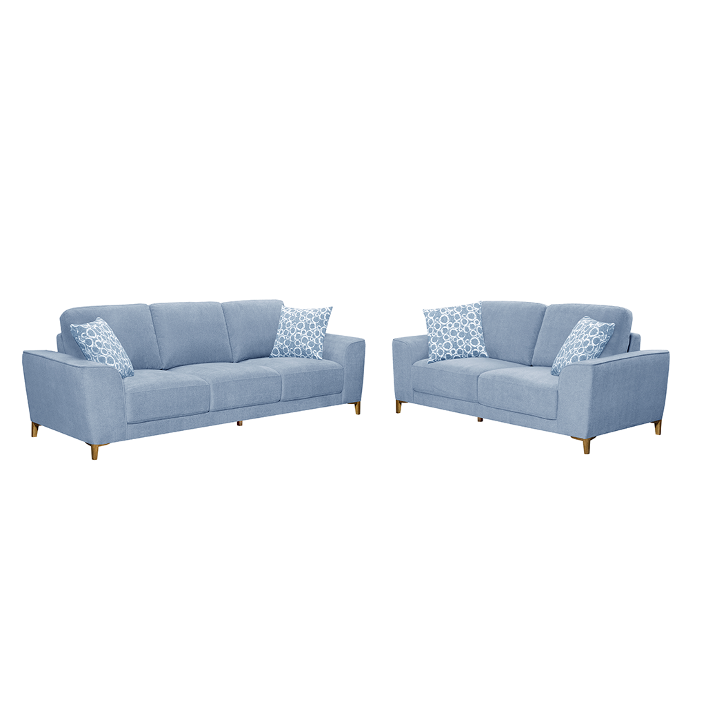 Skye Sofa Set 3 Seater + 2 Seater Fabric-Delft