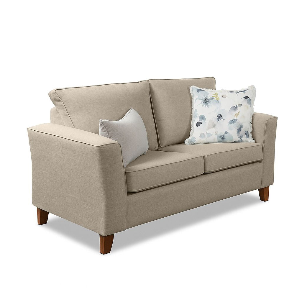 Kitty 2 Seater Fabric Sofa-Almond