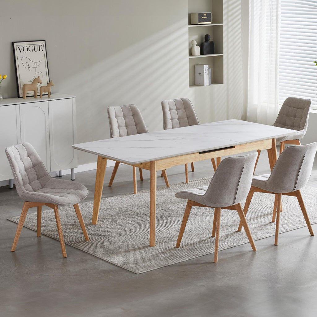 Forest Dining Chair Set of 2–Taupe Chenille Fabric