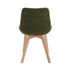 Forest Dining Chair Set of 2–Green Chenille Fabric