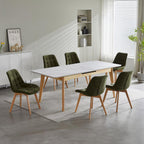 Forest Dining Chair Set of 2–Green Chenille Fabric