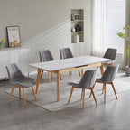 Forest Dining Chair Set of 2–Light Grey Chenille Fabric