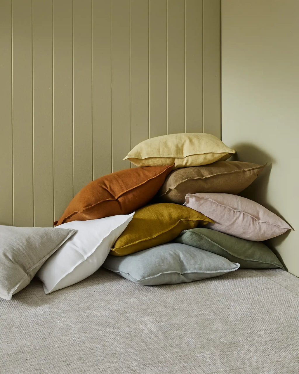 Como European Linen Cushion 60cm x 60cm-Spice