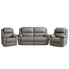 Ibis 3 Piece Leather Manual Recliner Suite–2 Seater Recliner Sofa + 2 Recliners