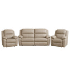 Ibis 3 Piece Leather Manual Recliner Suite–2 Seater Recliner Sofa + 2 Recliners