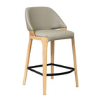 Baylor Bar Chair-Oak Frame with Pewter PU