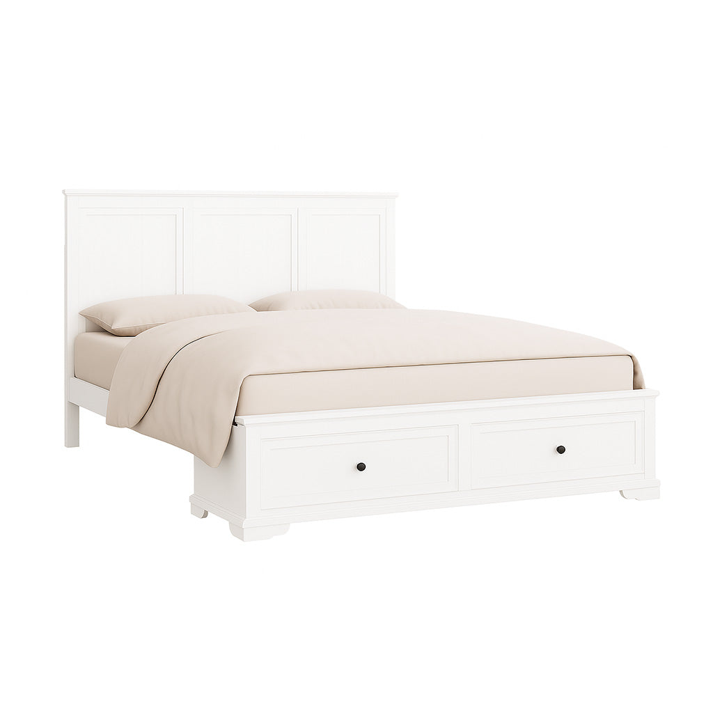 Sala King Bed with Storage-White