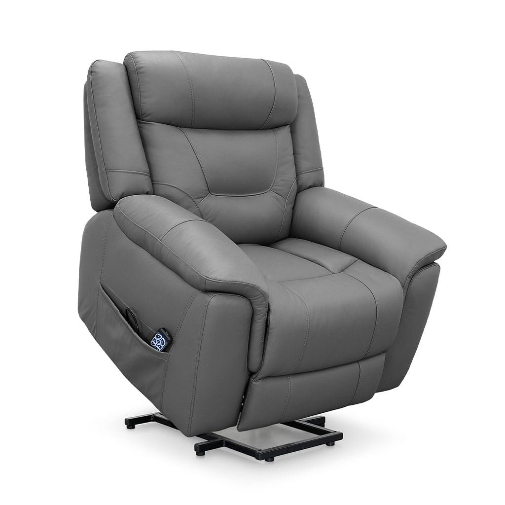 Kate Leather Lift Chair-Mid Grey