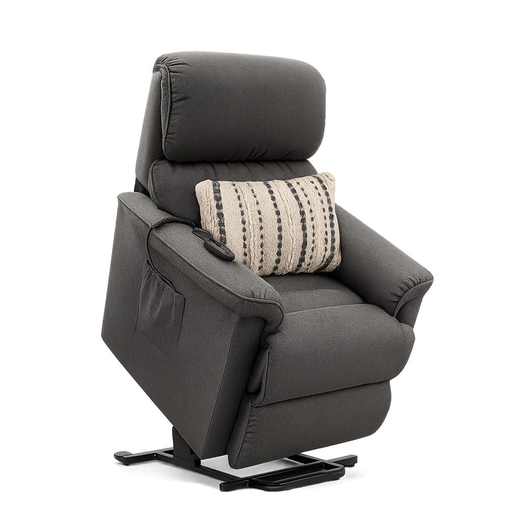 Lazboy Stanley Fabric Bronze Power Lift Chair-Charcoal