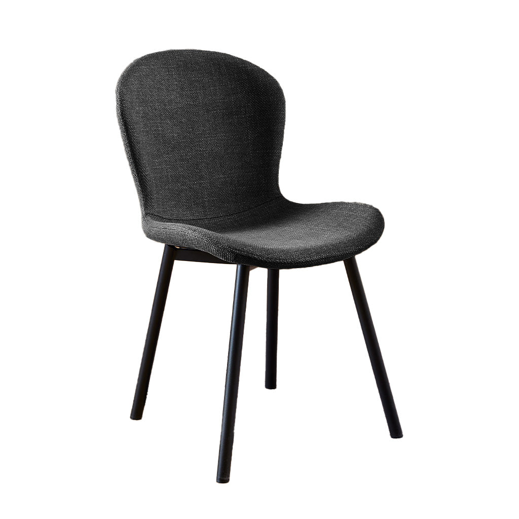 Maya Dining Chair-Charcoal with Black Legs