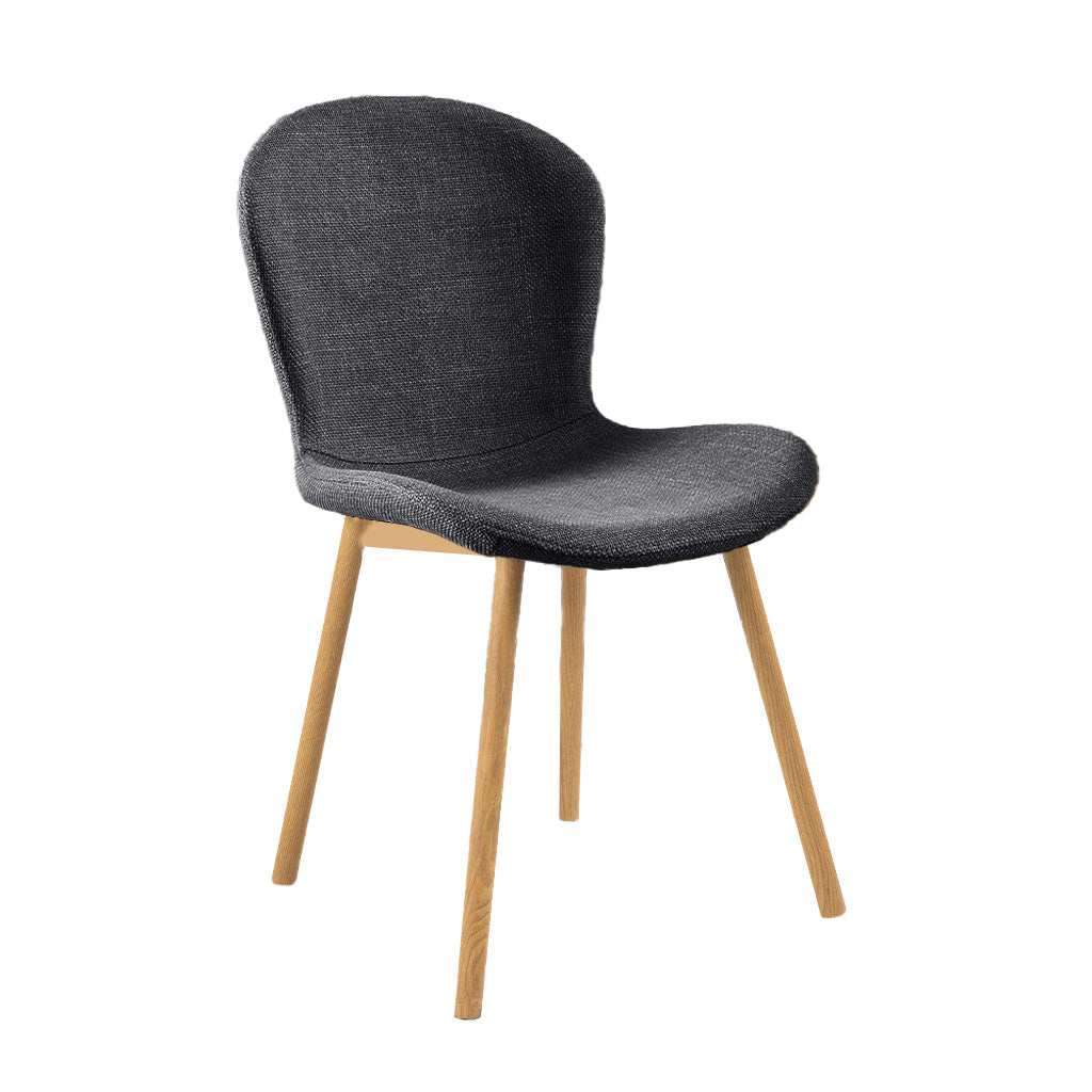 Maya Dining Chair-Charcoal with Oak Look Legs