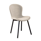 Maya Dining Chair-Ivory with Black Legs