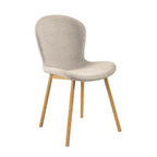 Maya Dining Chair-Ivory with Oak Look Legs