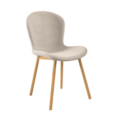 Maya Dining Chair-Ivory with Oak Look Legs