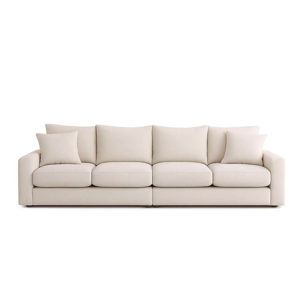 Meyer 4 Seater Fabric Sofa Split Design-Snow