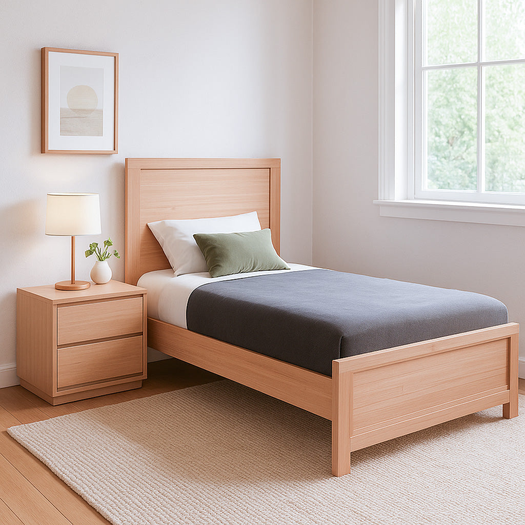 Monti King Single Bed-Natural