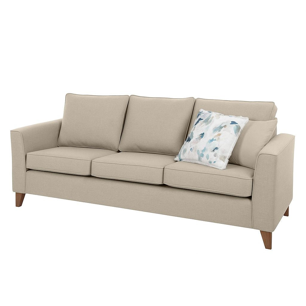 Kitty 3 Seater Fabric Sofa-Almond