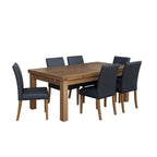 Parquetry Extension Dining Table-Smoke