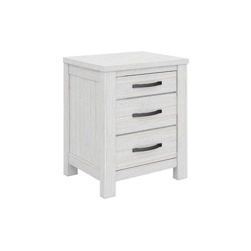 Florida 3 Drawer Bedside-White Wash