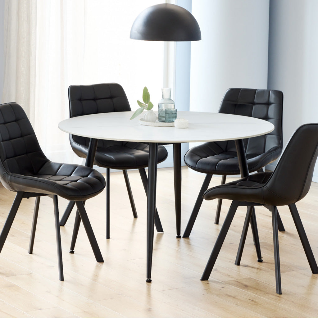 Bentley Round Dining Table-Snow White