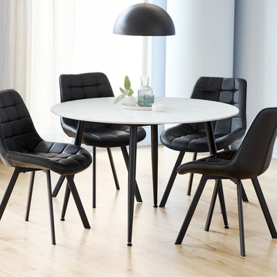 Bentley Round Dining Table-Snow White hover image