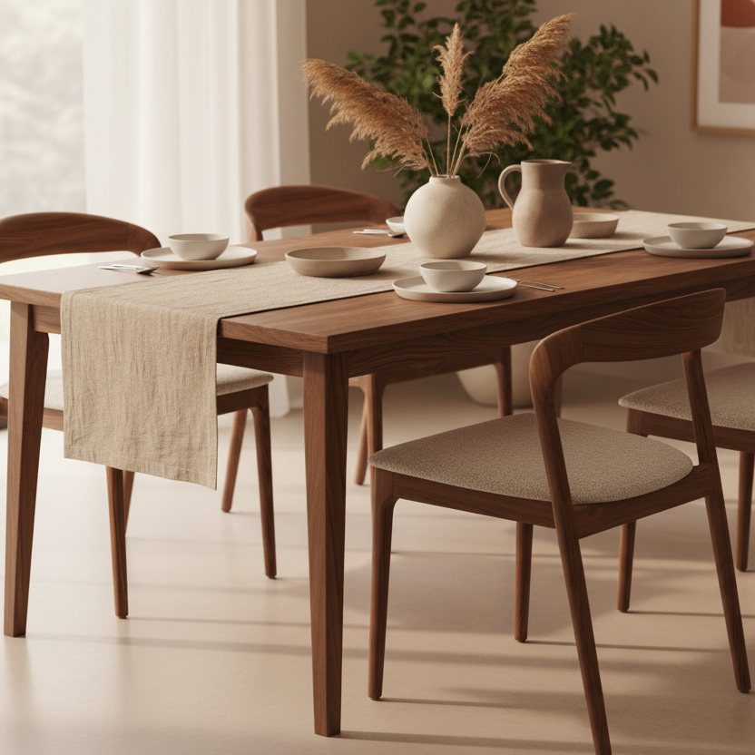 Shannen Dining Chair-Walnut Frame with Light Grey Fabric Seat