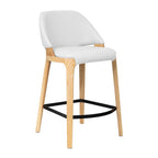 Baylor Bar Chair-Oak Frame with White PU
