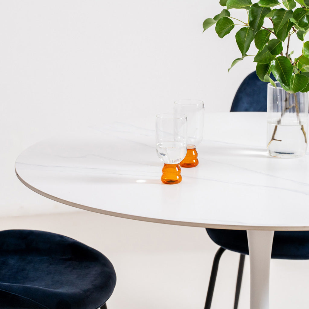 Scandi Large Round Dining Table 1200 Dia-Snow White