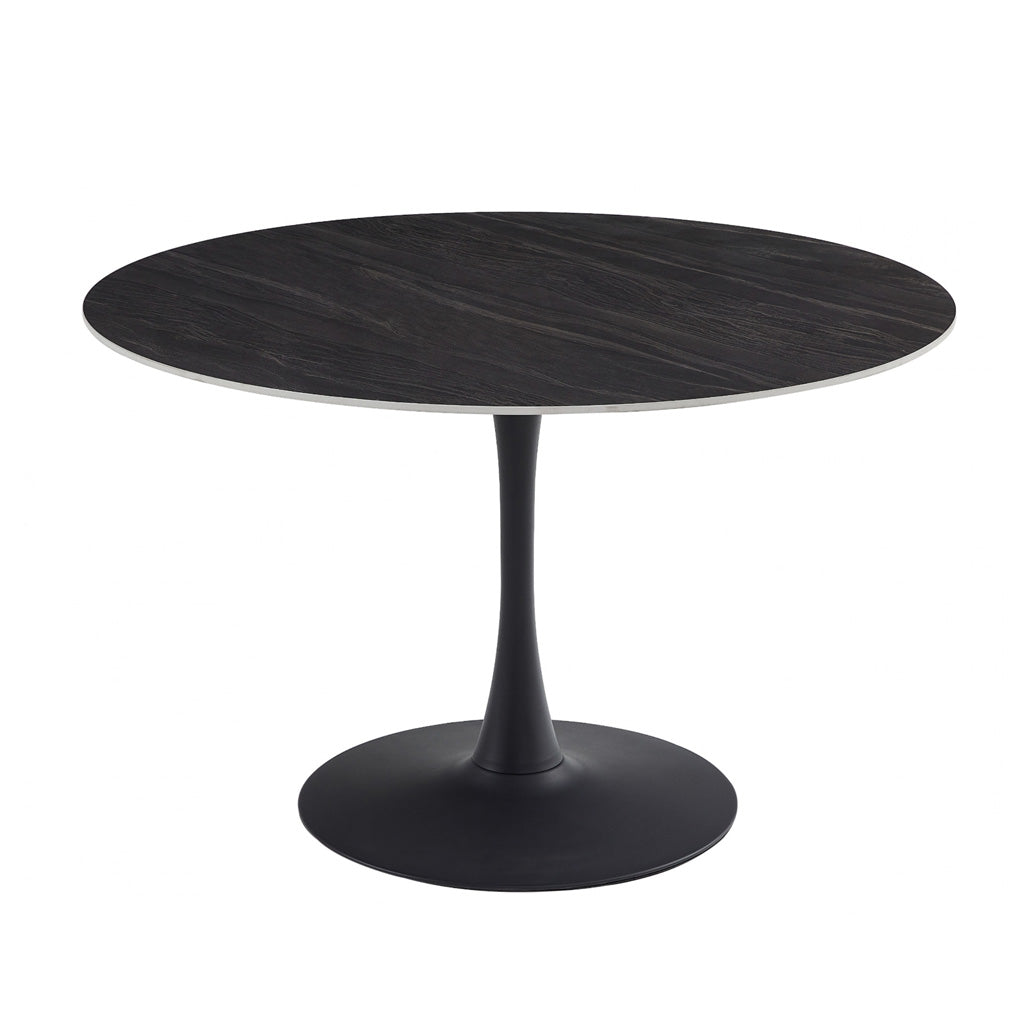 Scandi Large Round Dining Table 1200 Dia-Black Sand