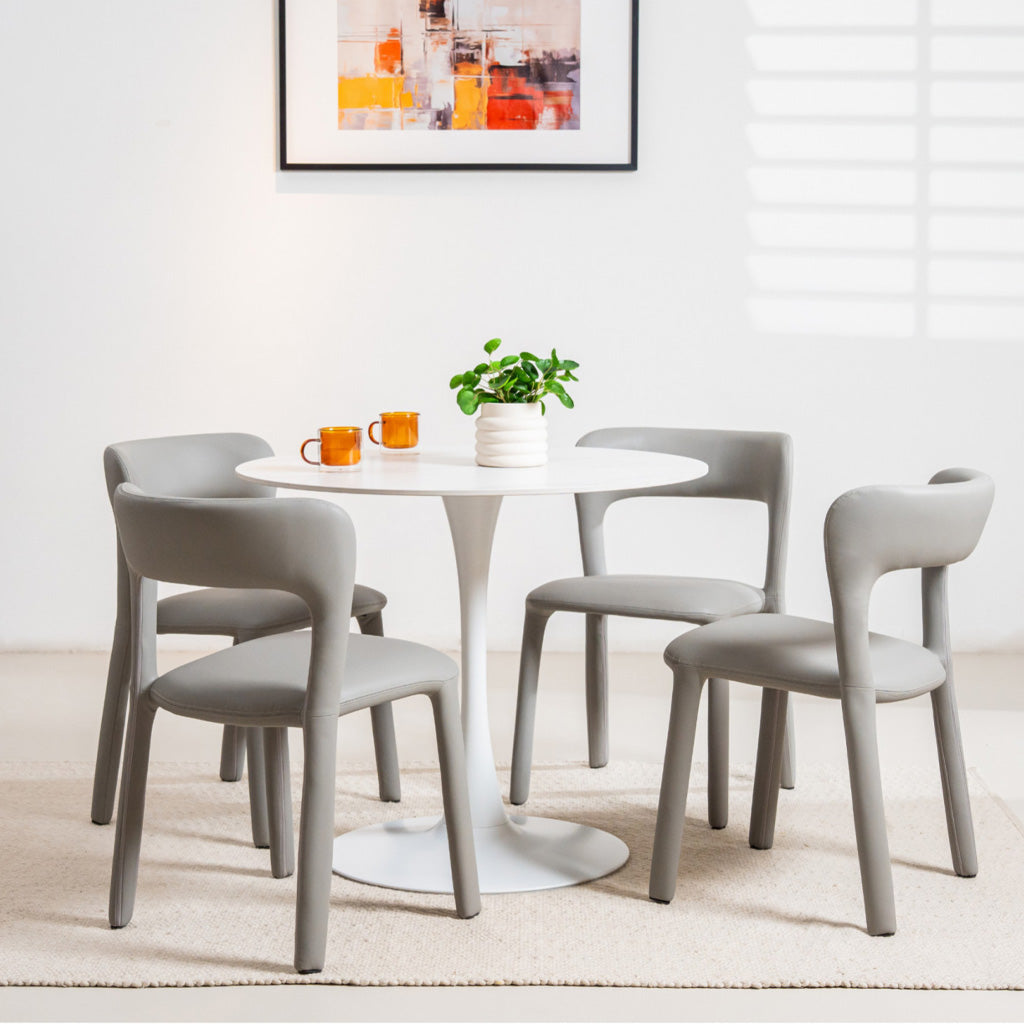 Scandi Medium Round Dining Table 900 Dia-Snow White