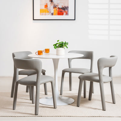 Scandi Medium Round Dining Table 900 Dia-Snow White hover image