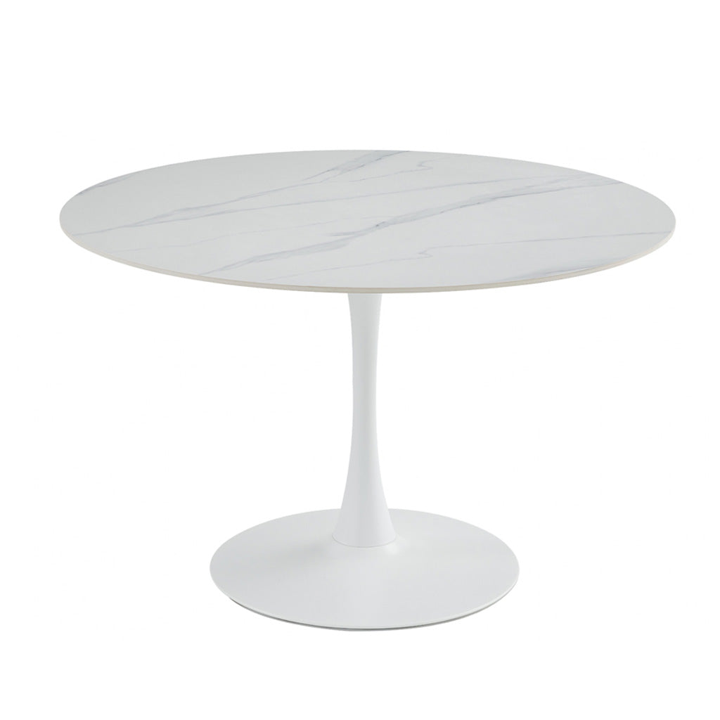 Scandi Large Round Dining Table 1200 Dia-Snow White