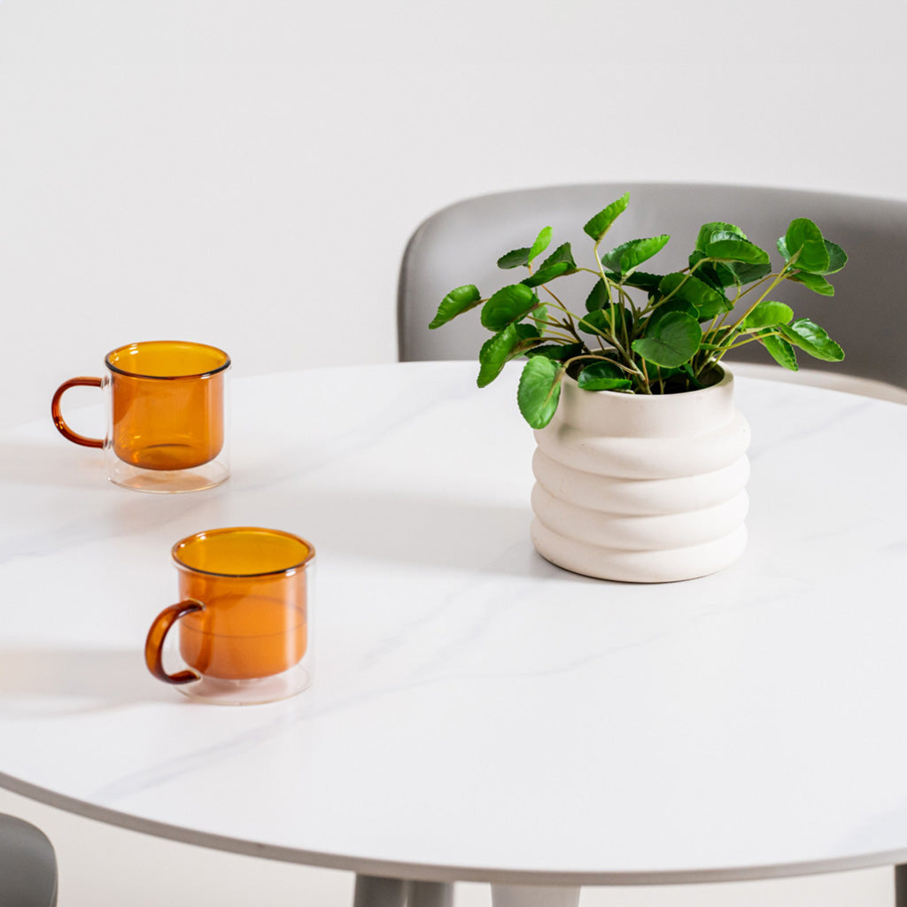 Scandi Medium Round Dining Table 900 Dia-Snow White