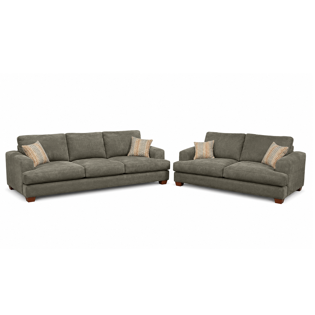 Noosa 2 Piece Sofa Set Block Back Design-3 Seater+2 Seater