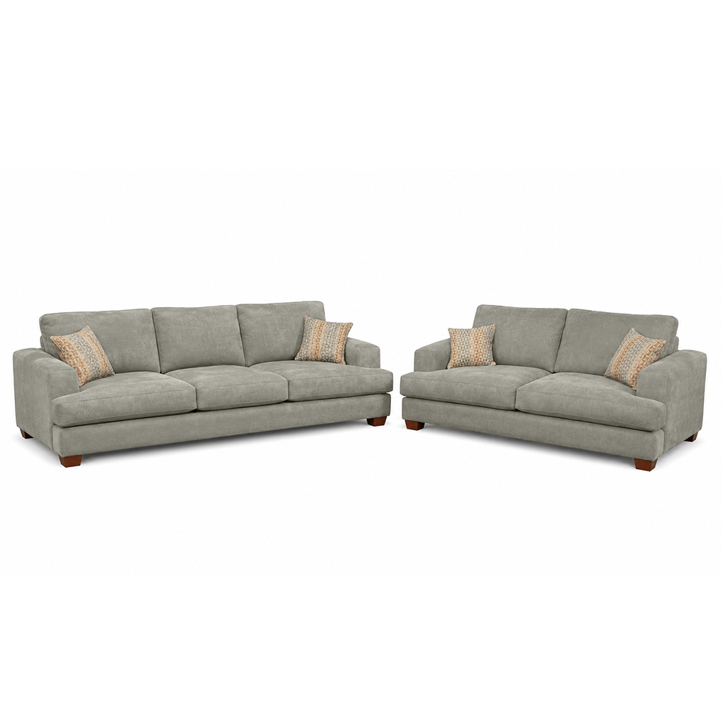 Noosa 2 Piece Sofa Set Block Back Design-3 Seater+2 Seater
