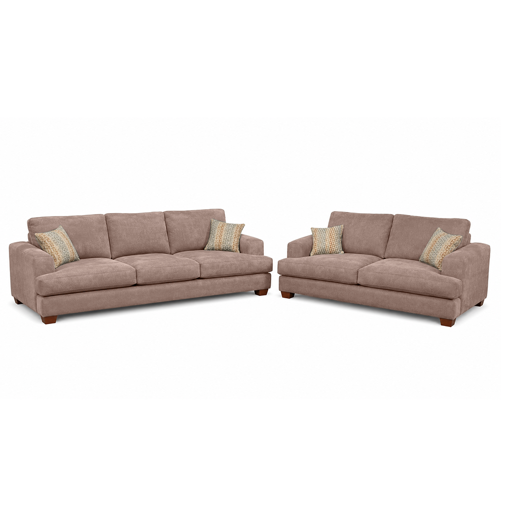 Noosa 2 Piece Sofa Set Block Back Design-3 Seater+2 Seater