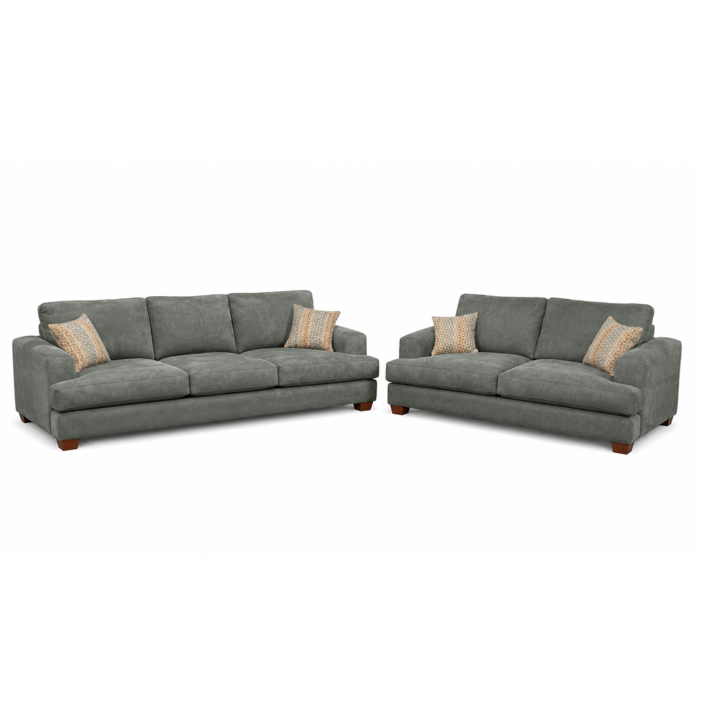 Noosa 2 Piece Sofa Set Block Back Design-3 Seater+2 Seater