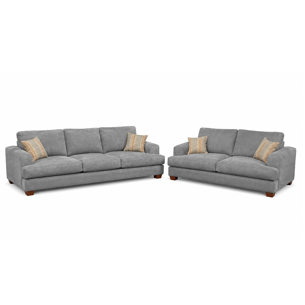 Noosa 2 Piece Sofa Set Block Back Design-3 Seater+2 Seater